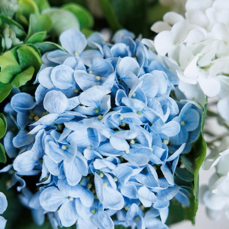 Bouquet of artificial flowers hydrangeas