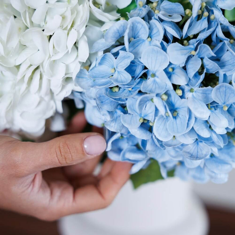 Bouquet of artificial flowers hydrangeas