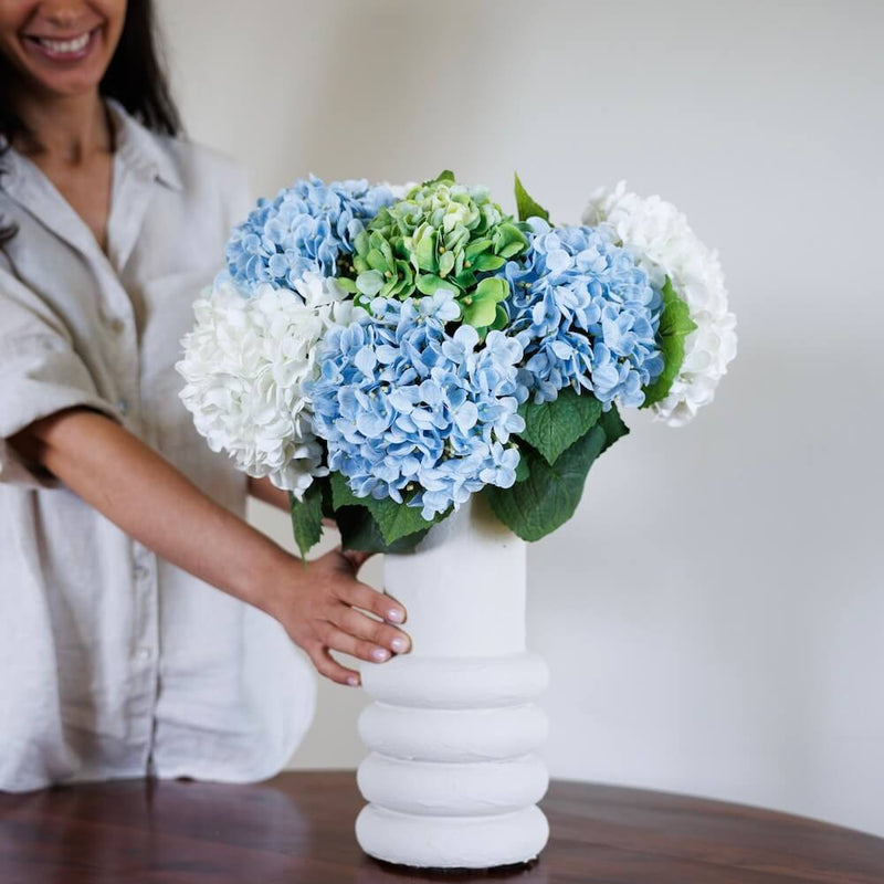 Bouquet of artificial flowers hydrangeas
