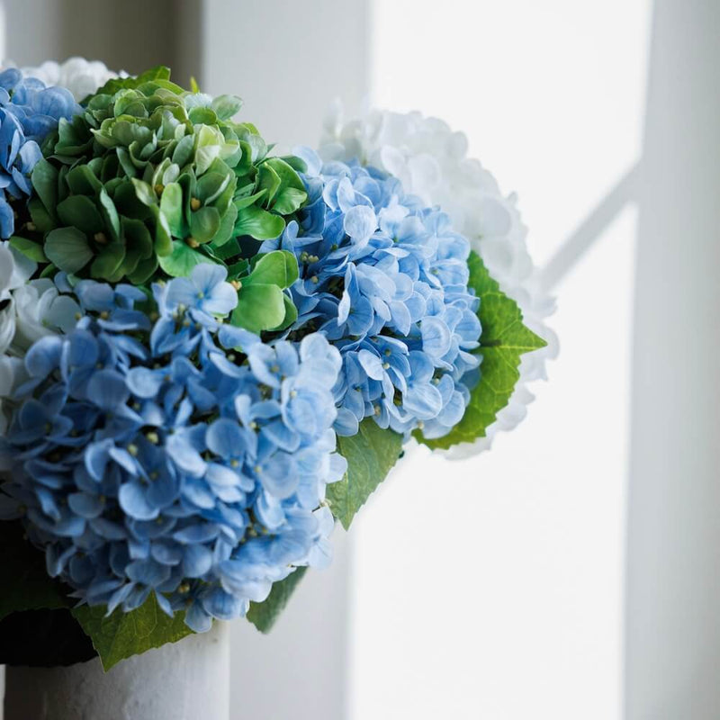Bouquet of artificial flowers hydrangeas