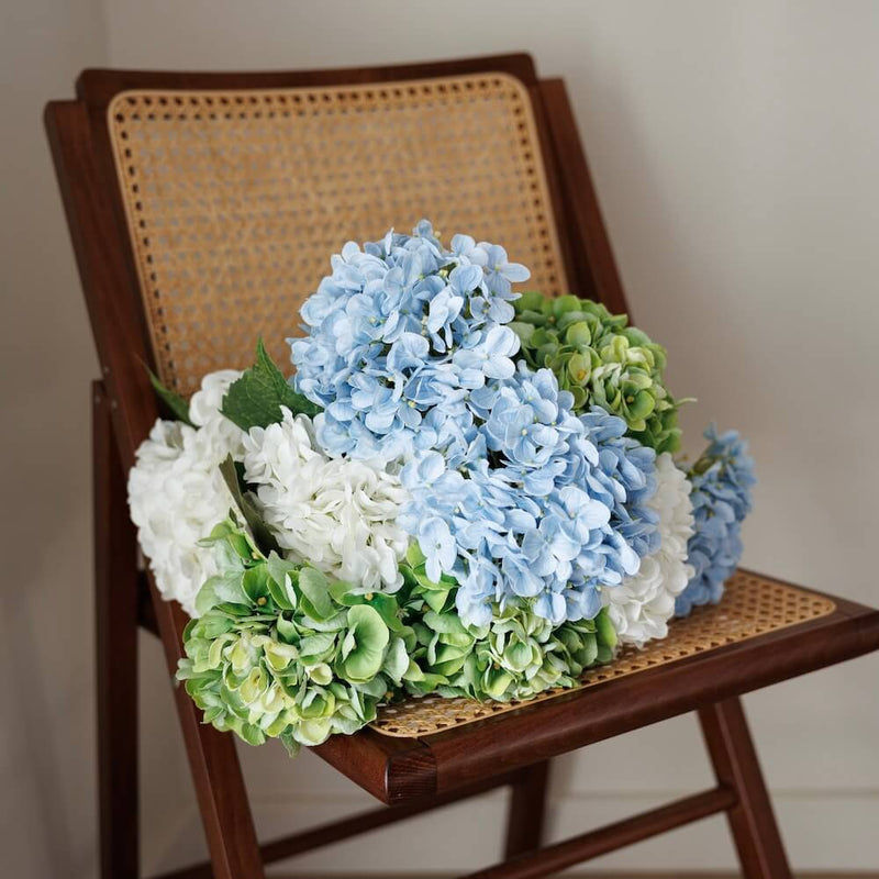 Bouquet of artificial flowers hydrangeas