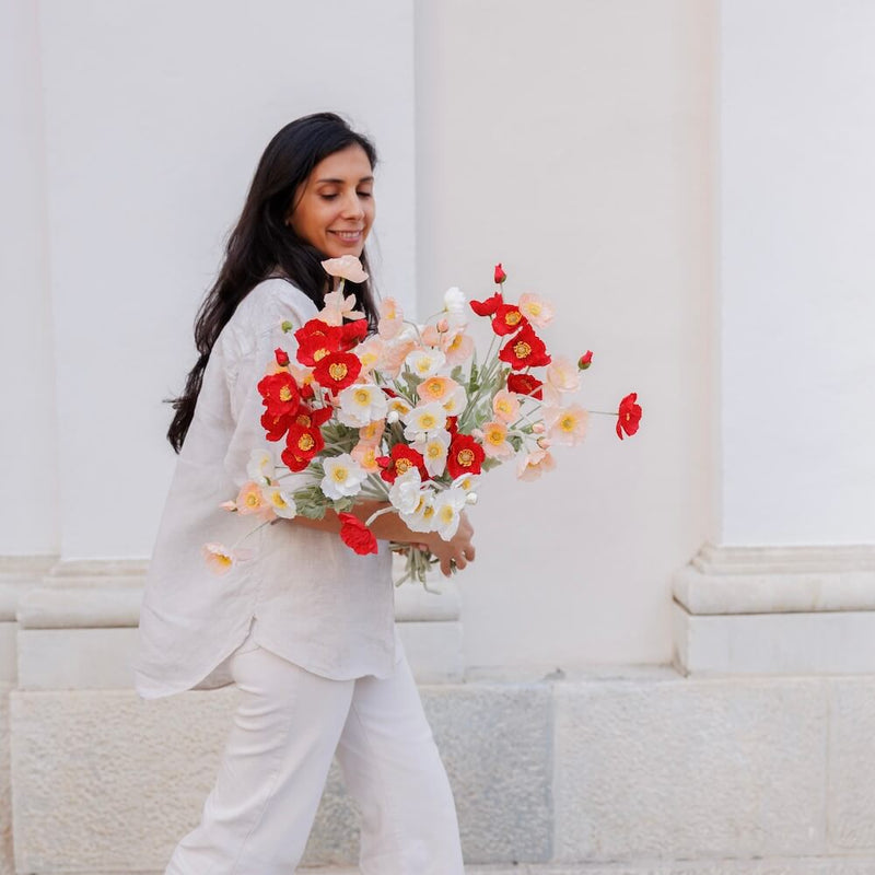 White artificial poppy