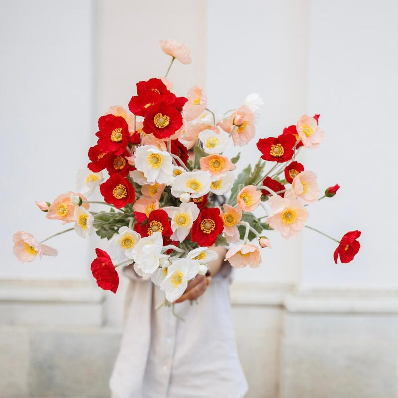 White artificial poppy