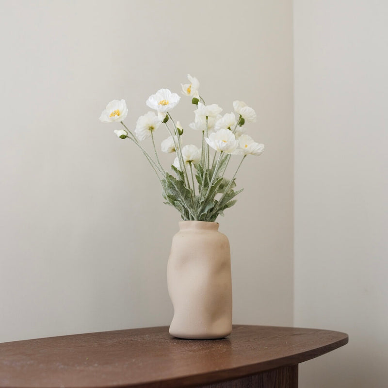 White artificial poppy