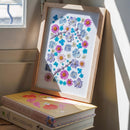 herbier-fait-main-fleurs-bleues-roses