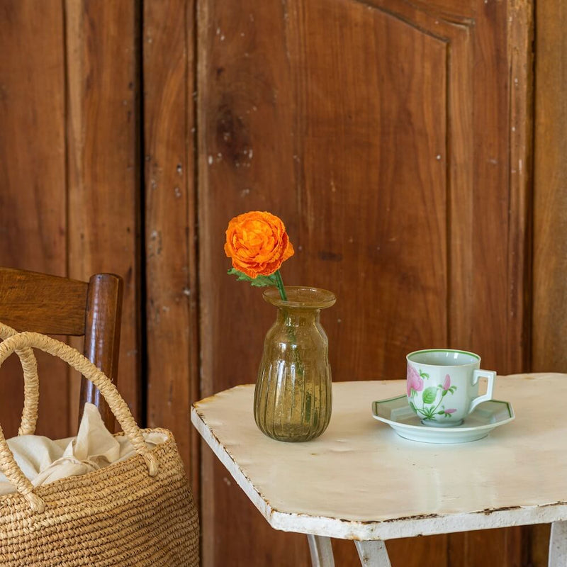 botte-fleur-papier-flowrette-renoncule-orange