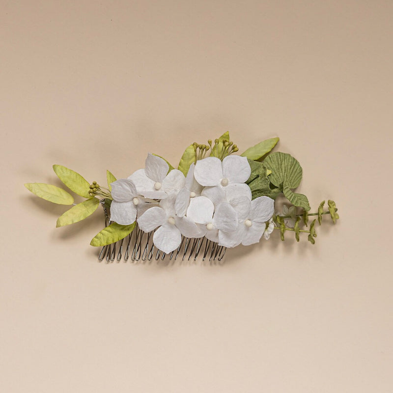 peigne-vert-blanc-accessoire-cheveux-mariage-fleurs-en-papier