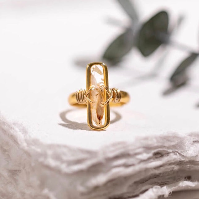 bague fleurs sechees