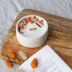 Bougie fleurie Ambre