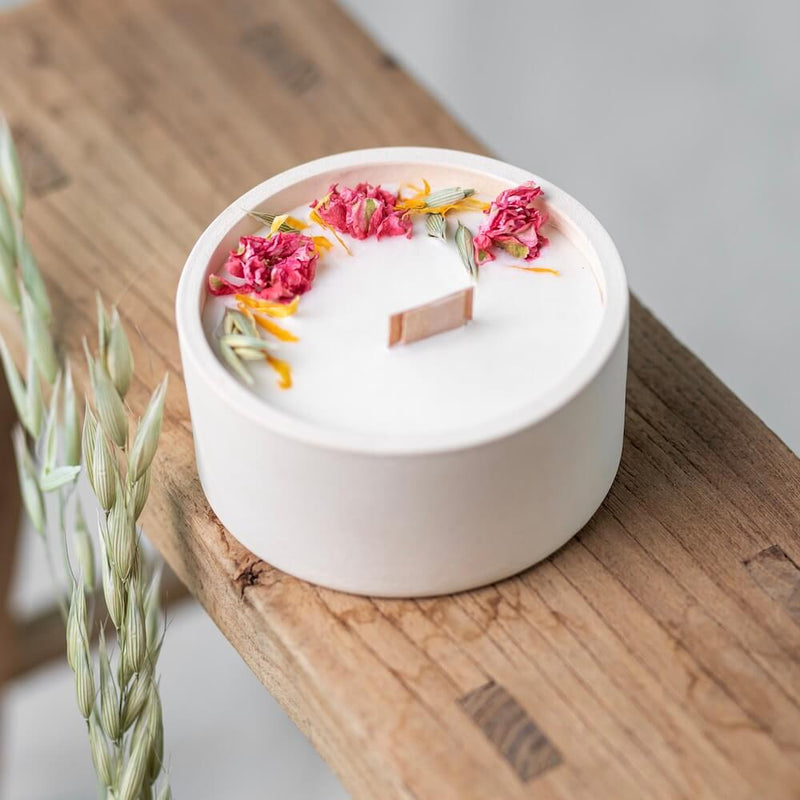 bougie-fleurie-parfum-lin-flowrette-artisanale