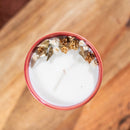 Bougie fleurie rouge