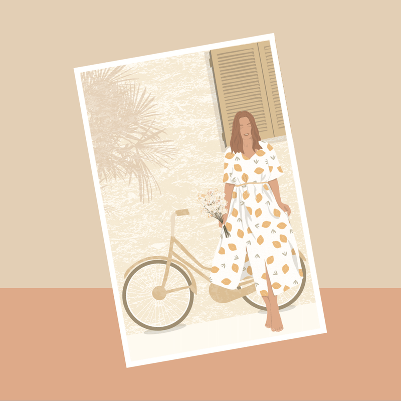 carte-postale-flowrette-femme-velo