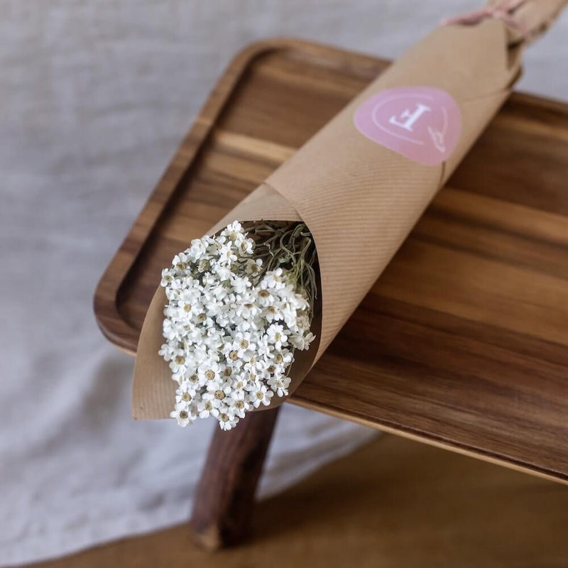 Botte fleurs séchées Oxodia blanc